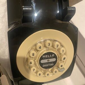 Retro Black and Cream  voicemail GUEST BOOK PHONE PERFECT FOR PARTY